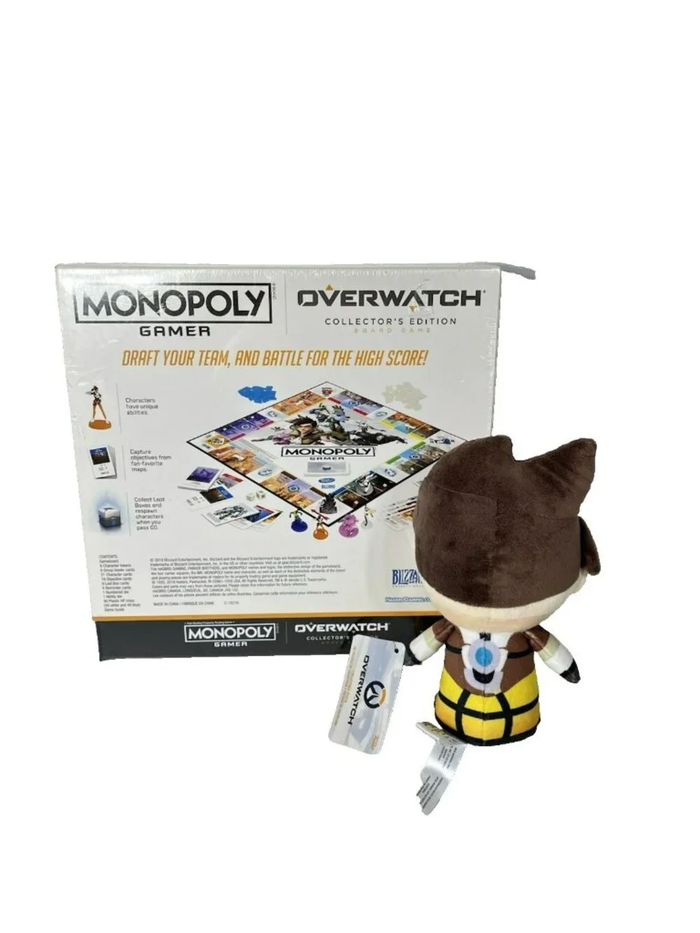 Monopoly Gamer Overwatch Collectors Edition Board Game & Tracer Plush Bundle